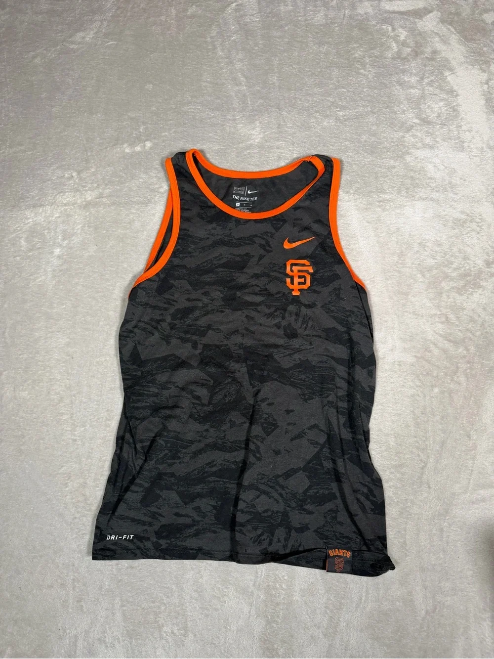 Nike Black Camo Tank with Bright Orange Trim